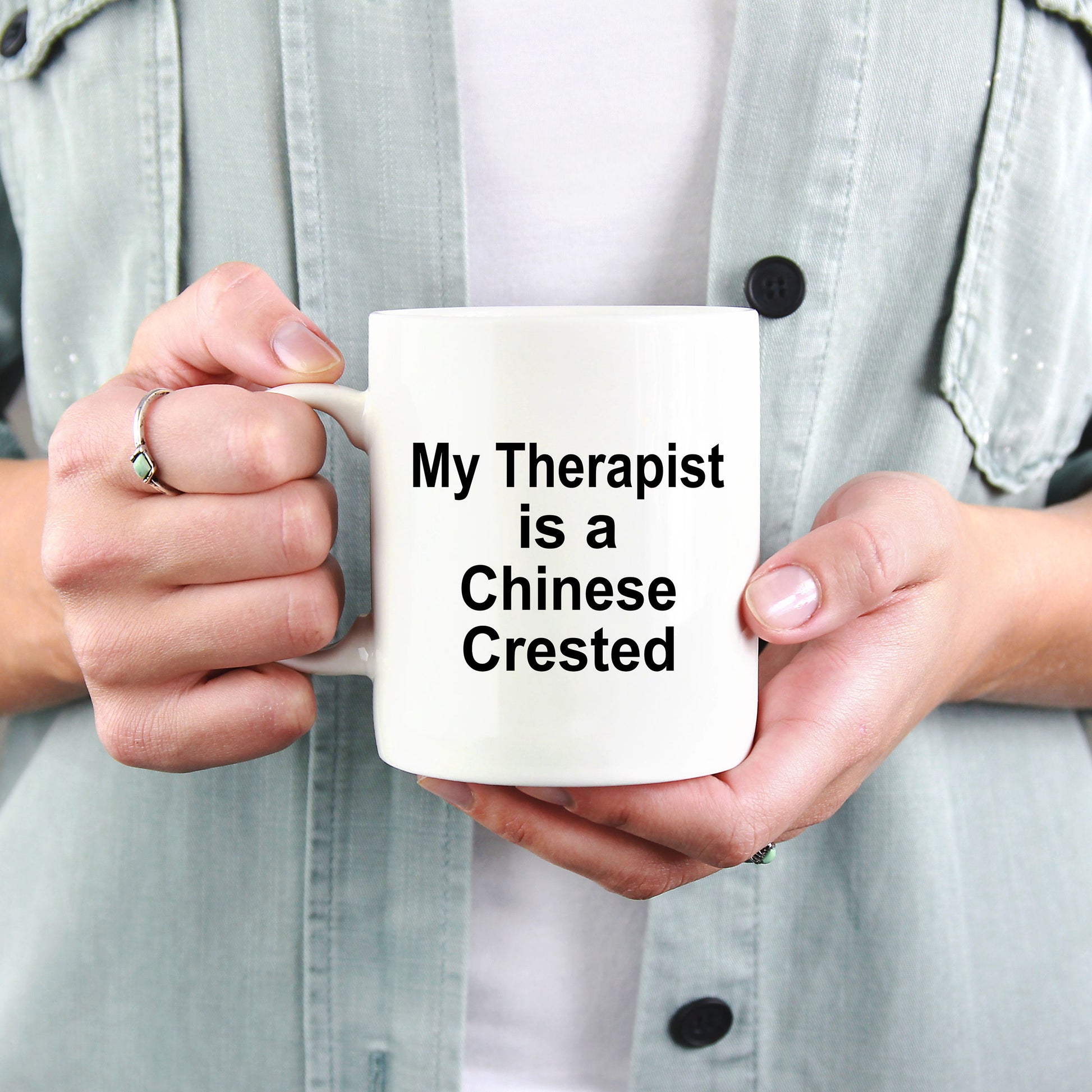 Chinese Crested Dog Therapist Custom Ceramic Coffee Mug - Mallard Moon Gift Shop
