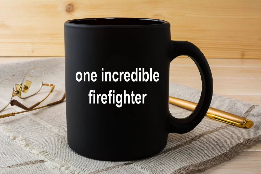 Firefighter Black Ceramic Coffee Mug