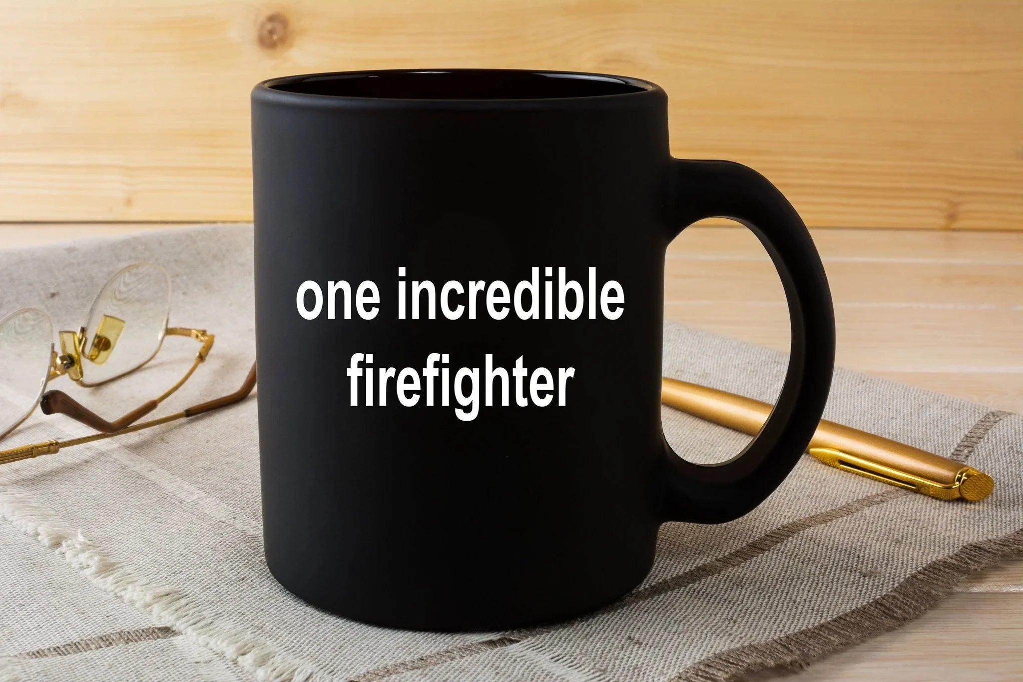 Firefighter Black Ceramic Coffee Mug