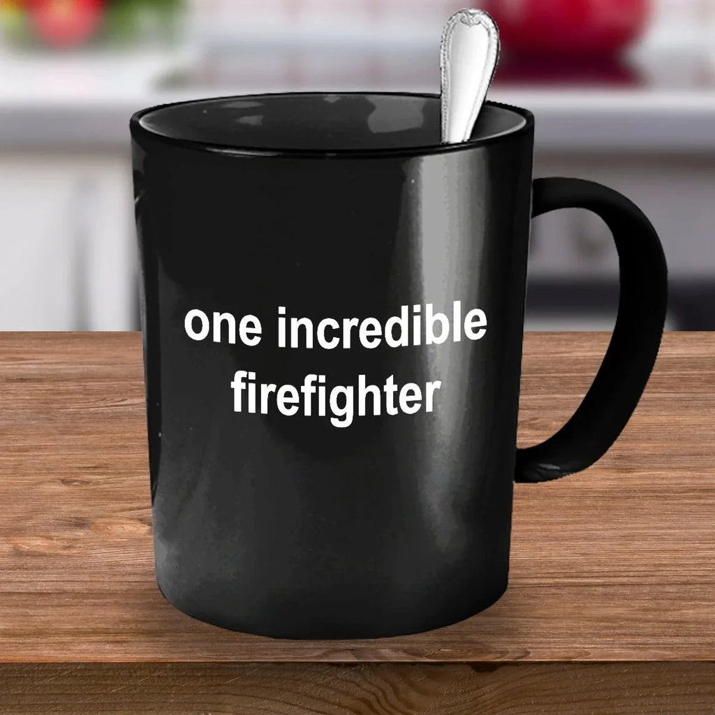 Firefighter Black Ceramic Coffee Mug