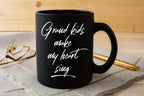 Grandmother or Grandfather Mug Black Coffee Cup - Grand-kids Make my Heart Sing Hot Chocolate Mug