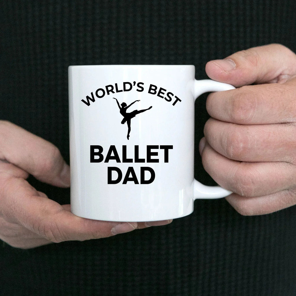 Ballet Dad Custom Ceramic Coffee Mug White Two-toned Black Navy Red & Travel Tumbler