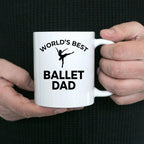 Ballet Dad Custom Ceramic Coffee Mug White Two-toned Black Navy Red & Travel Tumbler