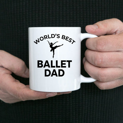 Ballet Dad Custom Ceramic Coffee Mug White Two-toned Black Navy Red & Travel Tumbler - Mallard Moon Gift Shop