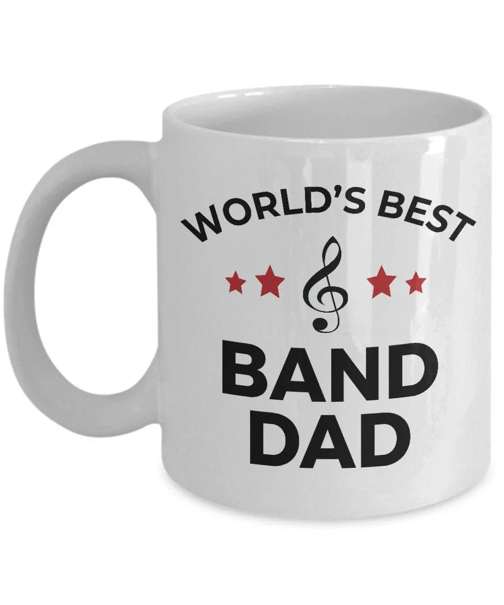 Band Dad Coffee Mug - Personalize Custom ceramic white, two-tone black, navy, red, pink
