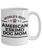World’s Best American Eskimo Dog Mom Ceramic Coffee Mug – Funny Pet Lover Gift for American Eskimo Owners