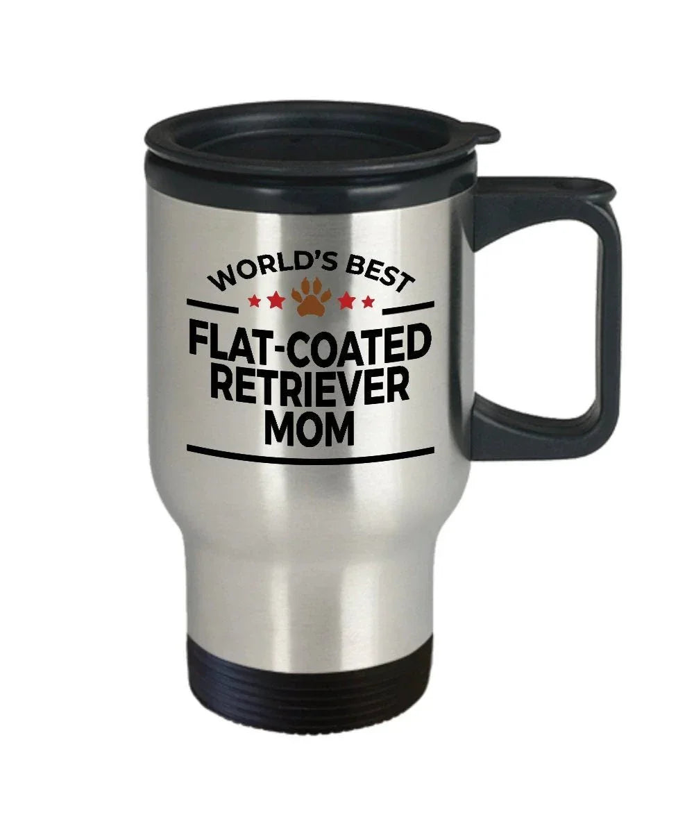 Flat-coated Retriever Dog Mom travel tumbler mug