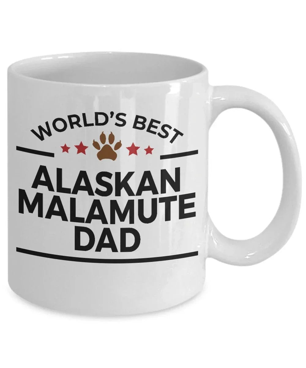 Alaskan Malamute Dog Dad Mug - Durable Ceramic Craftsmanship With Fade Resistant Full Wrap Sublimation Graphics
