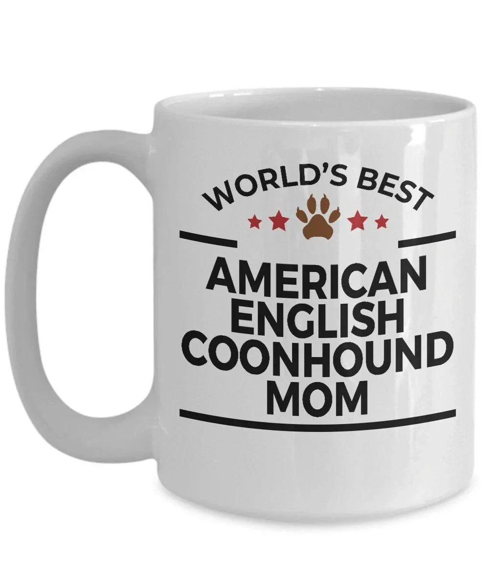 World's Best American English Coonhound Dog Mom Coffee Mug – White Ceramic Mug for Dog Lovers, Pet Owners, and Breed Fans – Perfect Birthday or Holiday Gift Idea