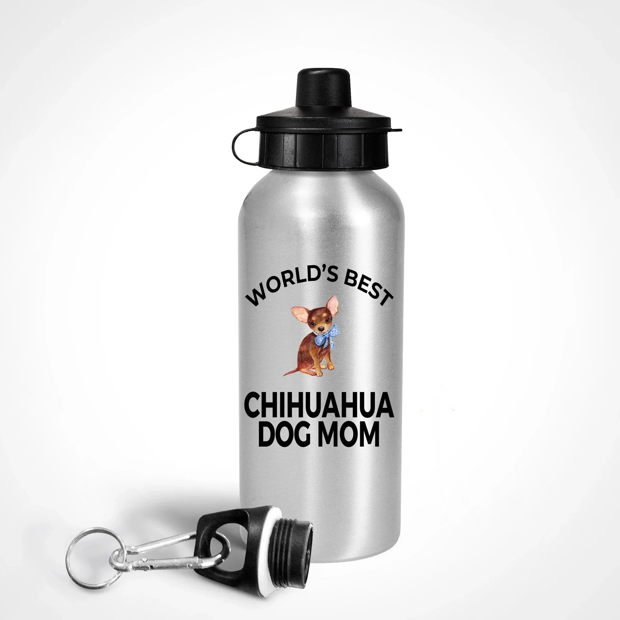 Chihuahua Dog Lover Gift Word's Best Mom Birthday Mother's Day Present Aluminum BPA-free Water Bottle