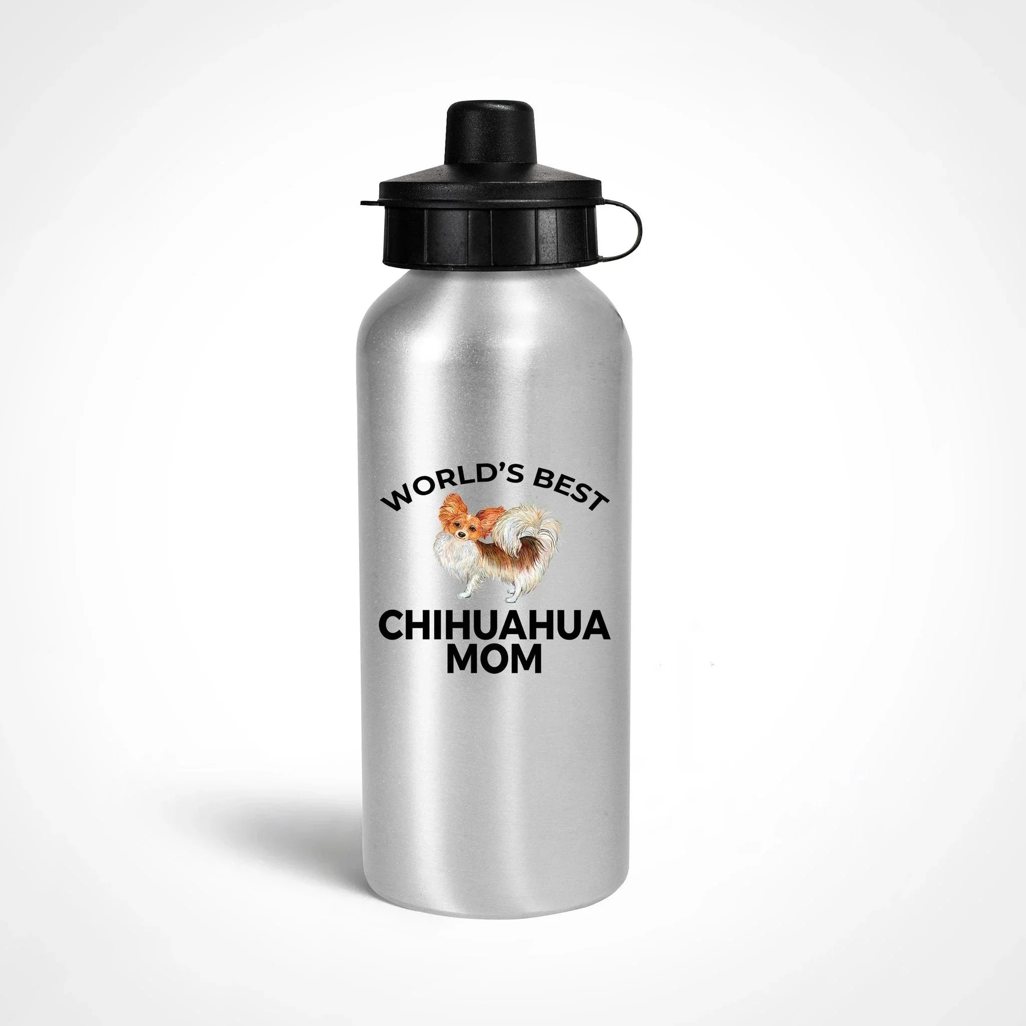 Chihuahua Long Haired Dog Mom Aluminum BPA-free Water Bottle