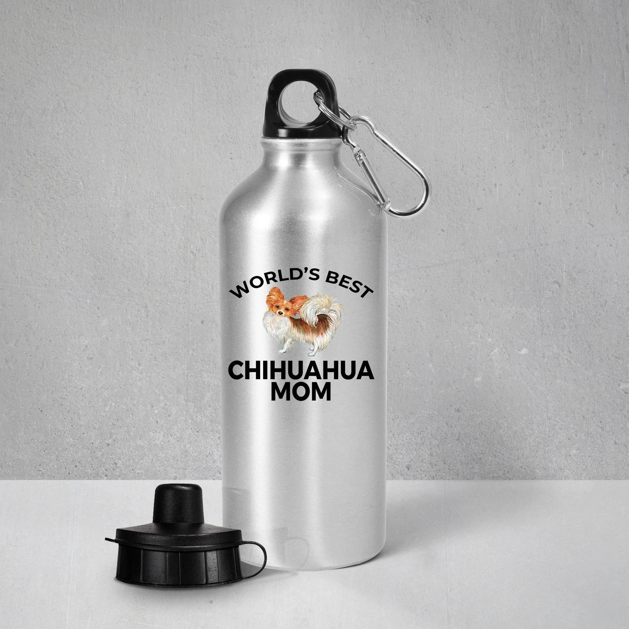 Chihuahua Long Haired Dog Mom Aluminum BPA-free Water Bottle