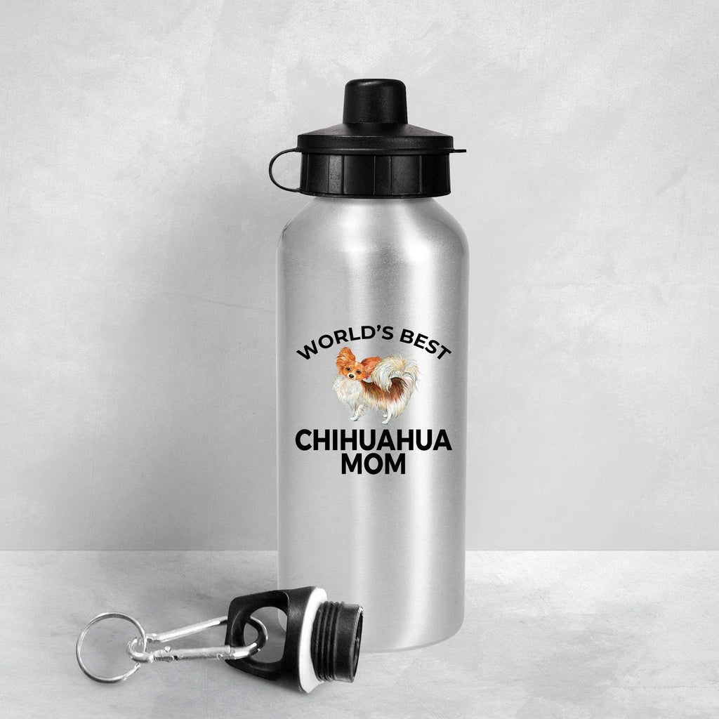 Chihuahua Long Haired Dog Mom Aluminum BPA-free Water Bottle