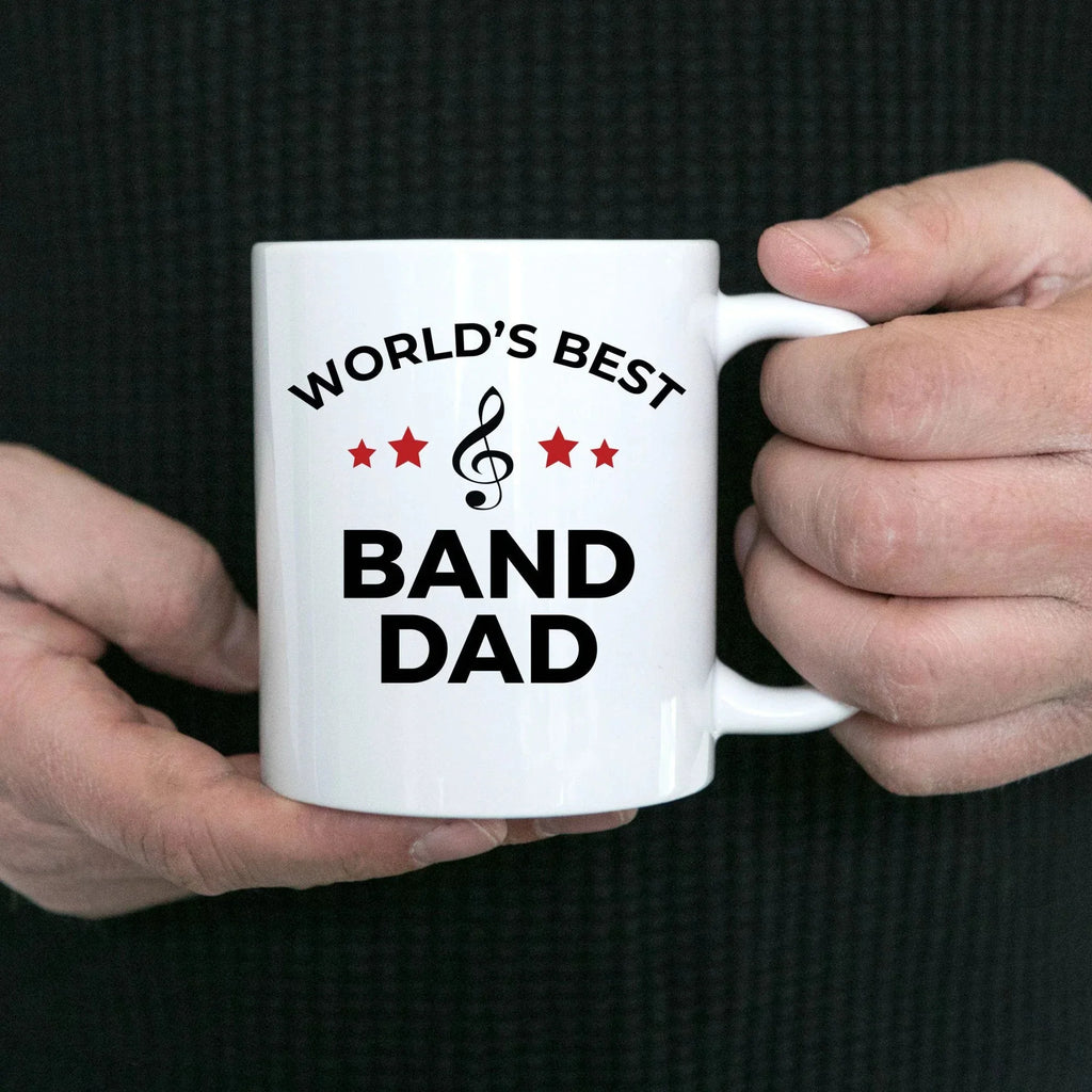 Band Dad Coffee Mug - Personalize Custom ceramic white, two-tone black, navy, red, pink
