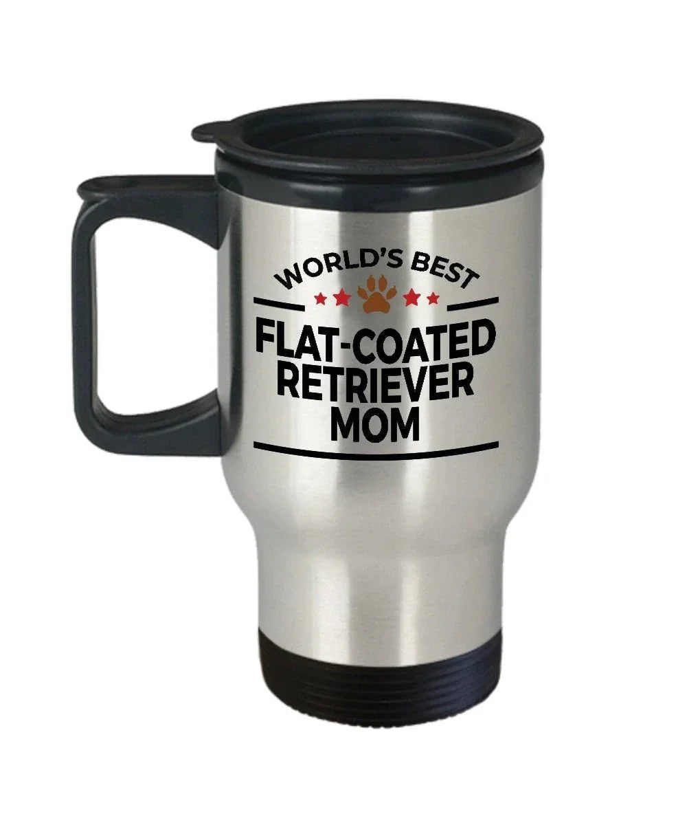 Flat-coated Retriever Dog Mom travel tumbler mug