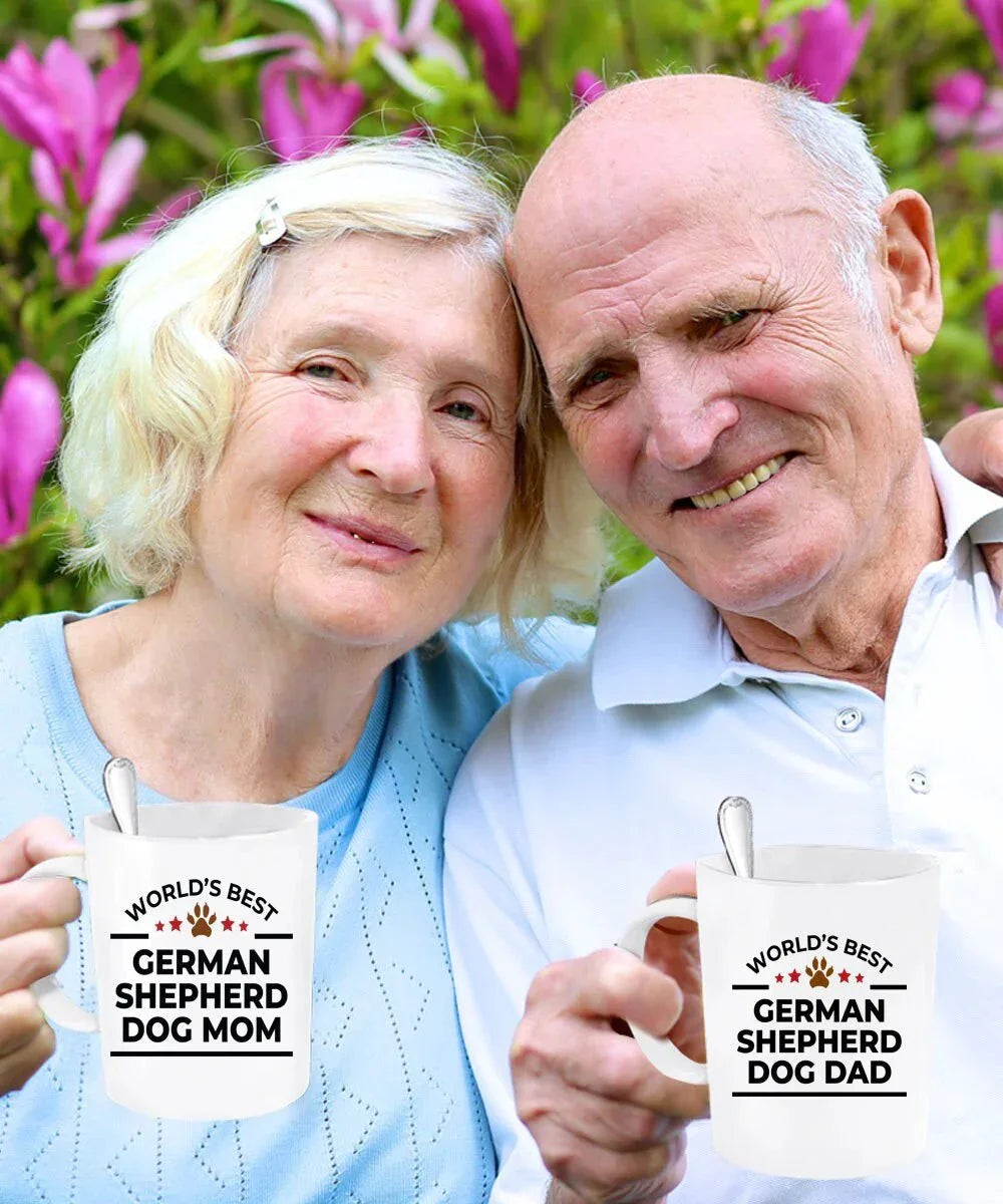 German Shepherd Dog Mom and Dad Couple Mugs- Set of 2 - His and Hers