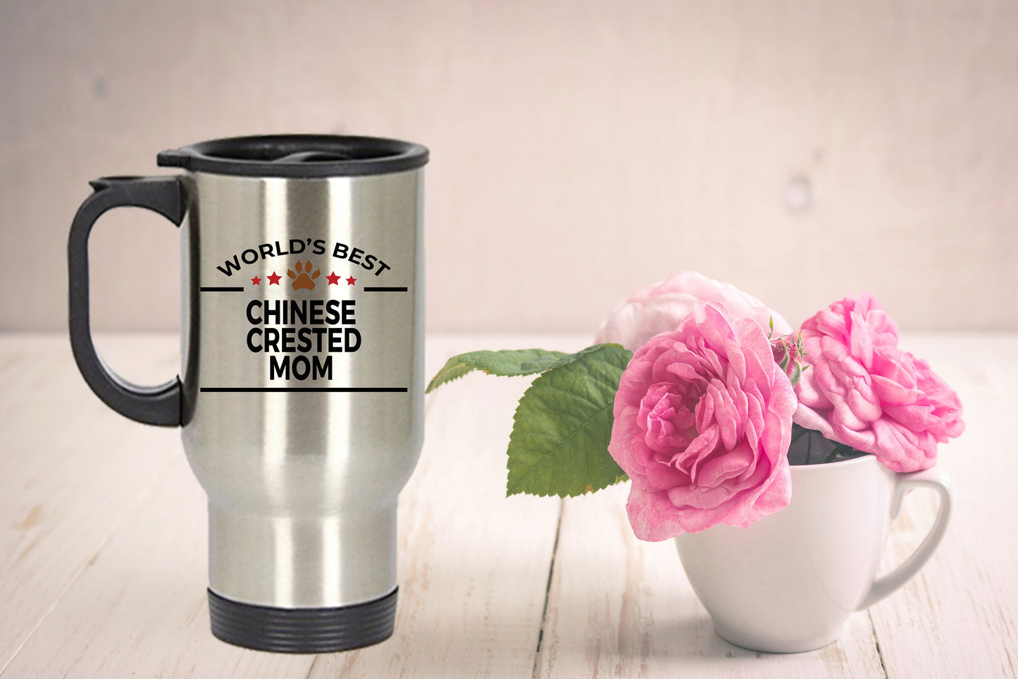Chinese Crested Dog Mom Travel Tumbler Mug - Mallard Moon Gift Shop