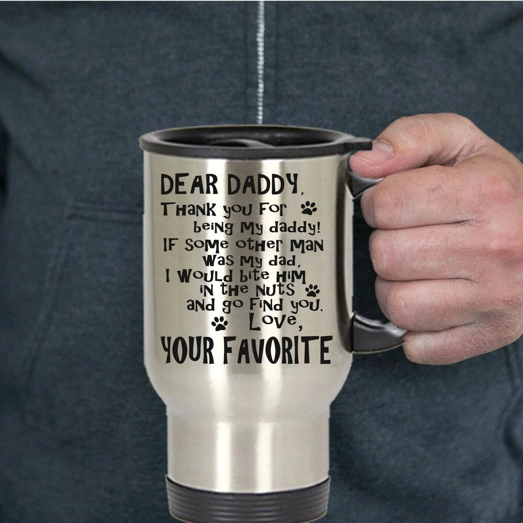 Funny Dog Dad Travel Tumbler Mug