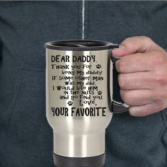 Funny Dog Dad Travel Tumbler Mug