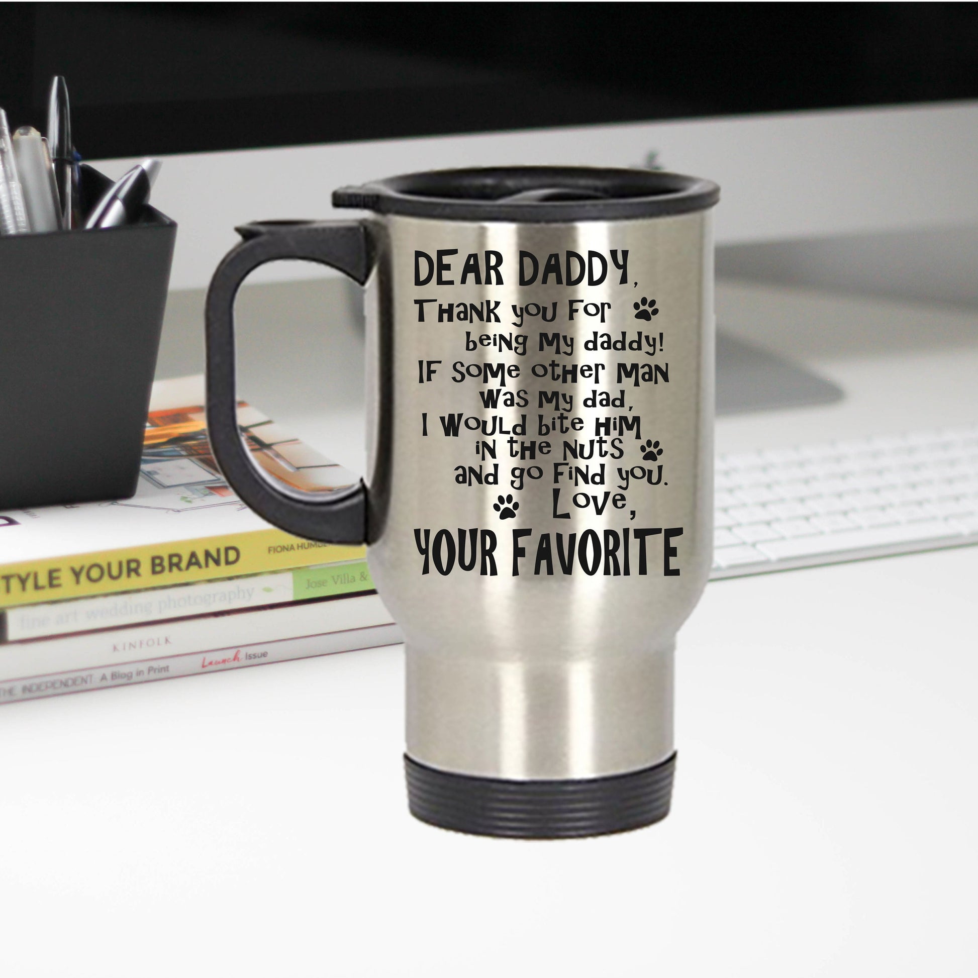 Funny Dog Dad Travel Tumbler Mug - Mallard Moon Gift Shop