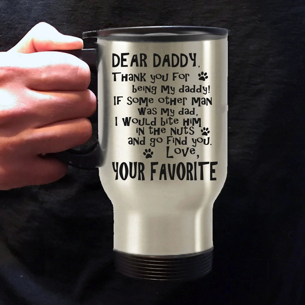 Funny Dog Dad Travel Tumbler Mug