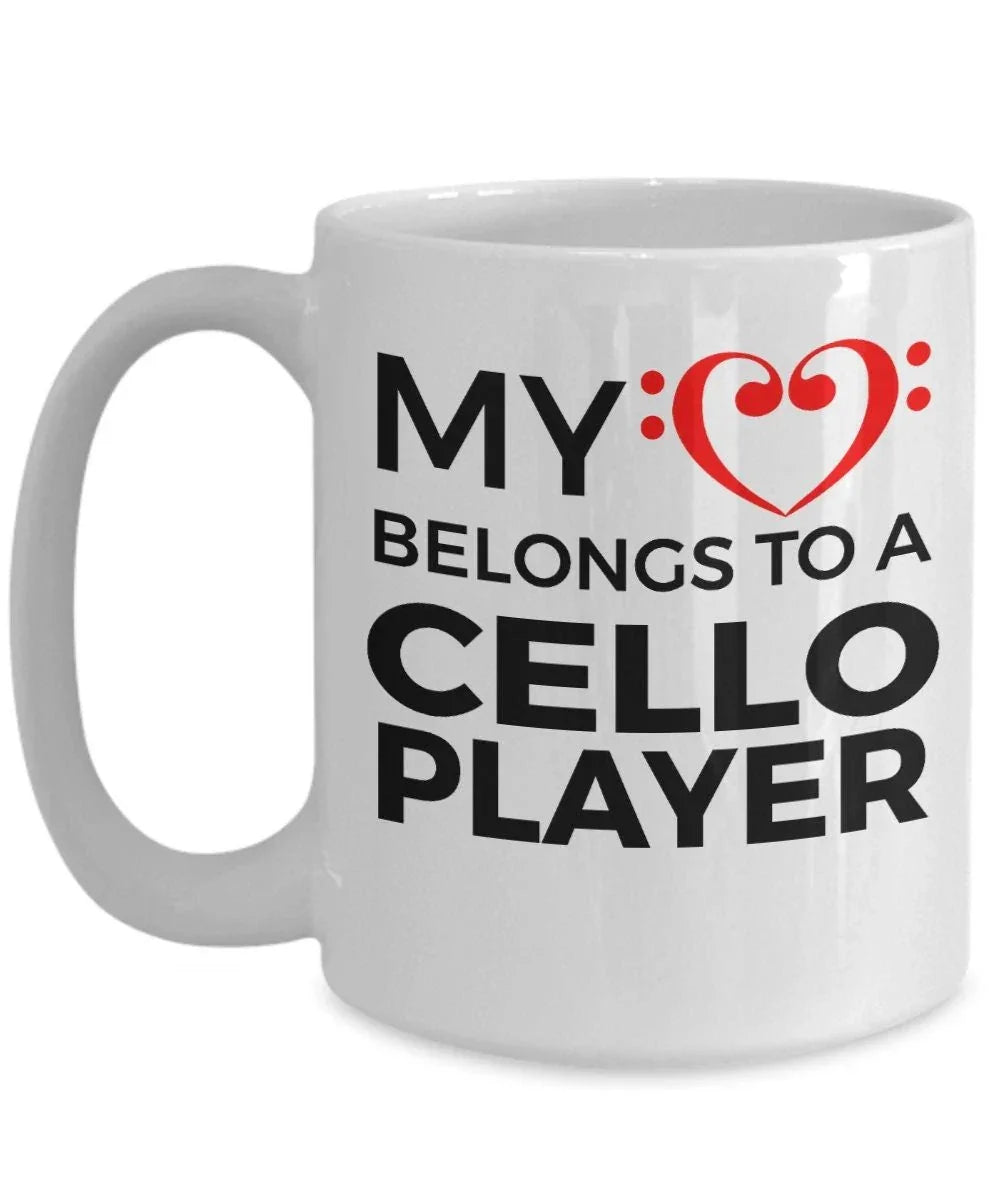 Cello Player Mug - My Heart Belongs To A Cello Player