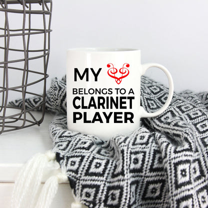 Clarinet Player Mug - My Heart Belongs To A Clarinet Player - Mallard Moon Gift Shop