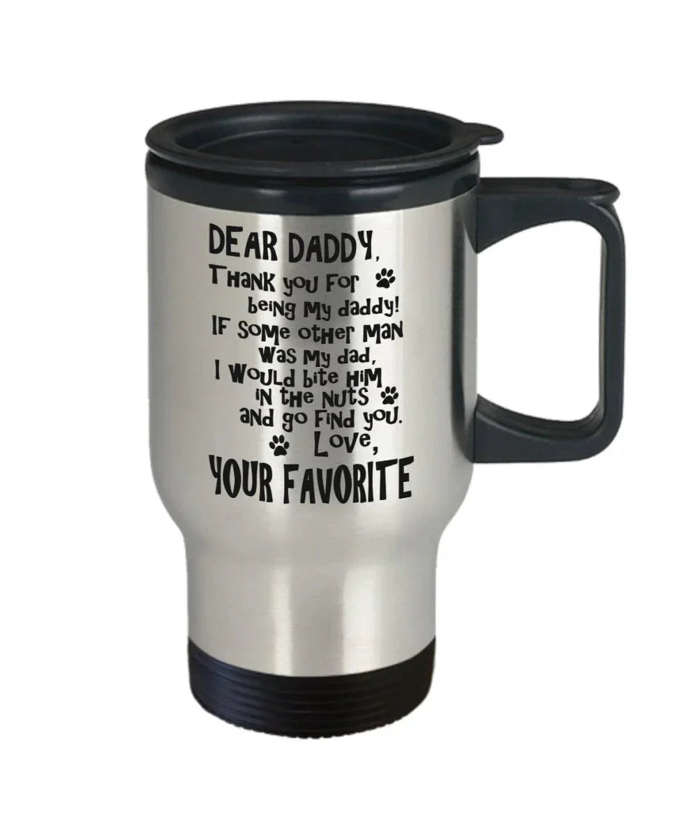 Funny Dog Dad Travel Tumbler Mug