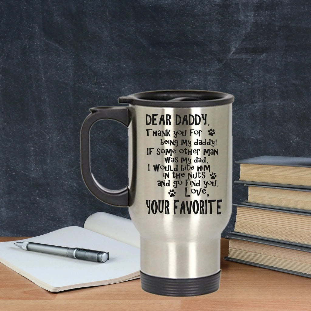 Funny Dog Dad Travel Tumbler Mug