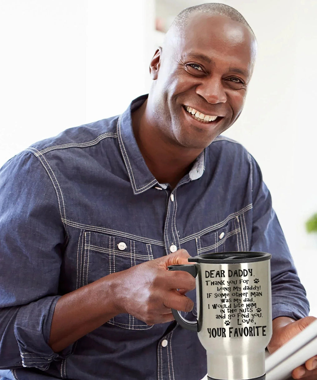 Funny Dog Dad Travel Tumbler Mug