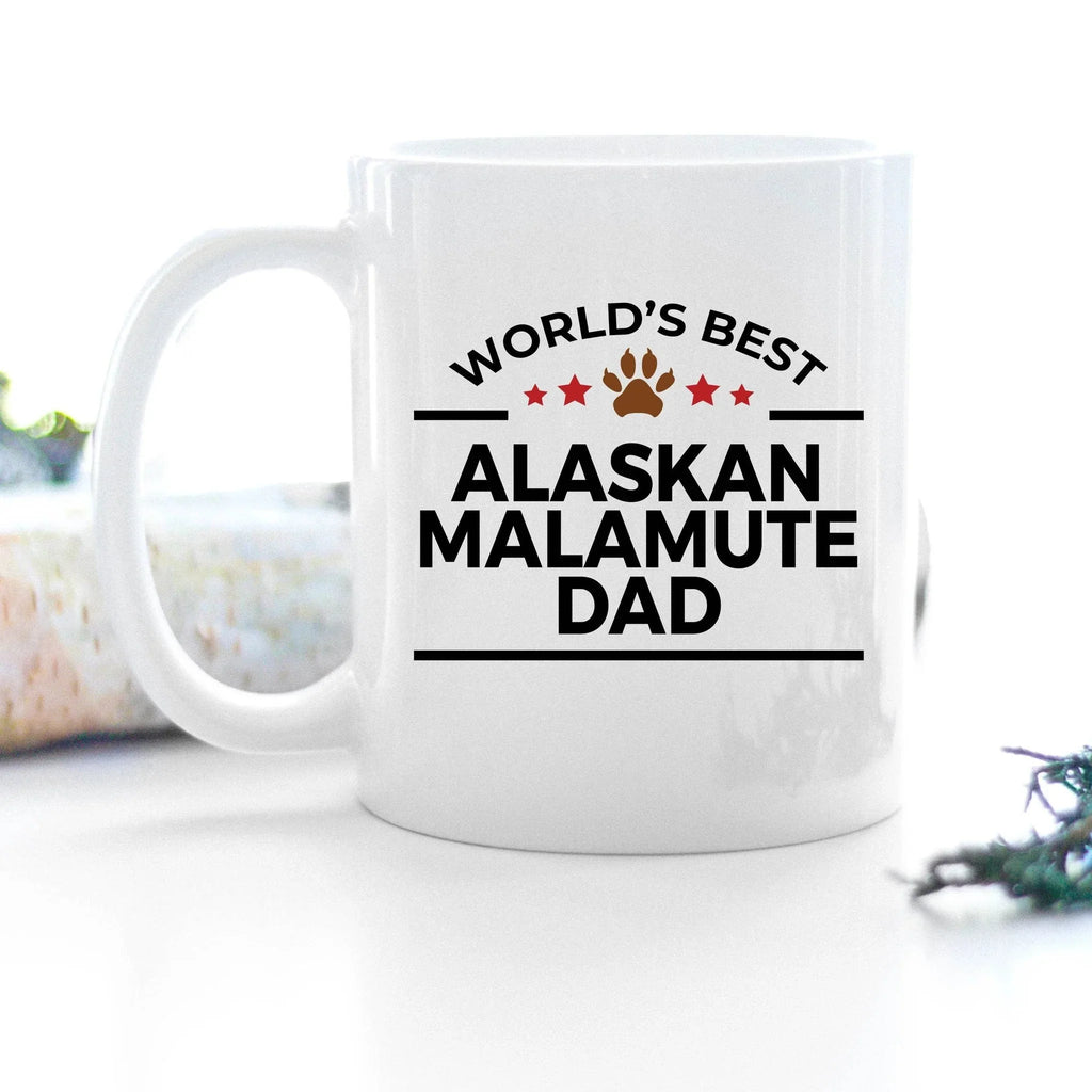 Alaskan Malamute Dog Dad Mug - Durable Ceramic Craftsmanship With Fade Resistant Full Wrap Sublimation Graphics