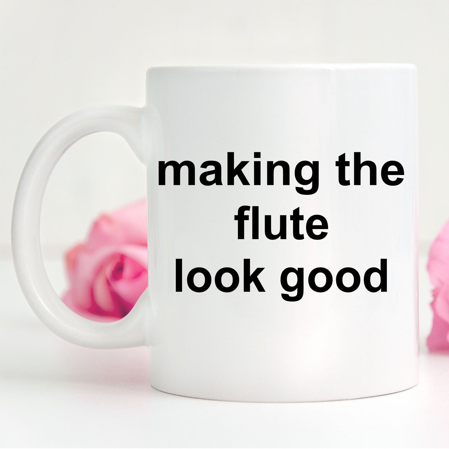 Flute Player Mug - Making the Flute Look Good - Mallard Moon Gift Shop