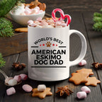 World’s Best American Eskimo Dog Dad Ceramic Coffee Mug – Funny Pet Lover Gift for American Eskimo Owners