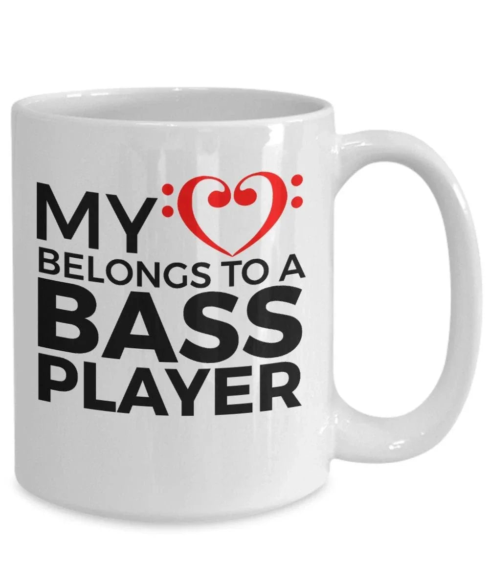 Bass Player Mug - My Heart Belongs To A Bass Player
