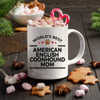 World's Best American English Coonhound Dog Mom Coffee Mug – White Ceramic Mug for Dog Lovers, Pet Owners, and Breed Fans – Perfect Birthday or Holiday Gift Idea