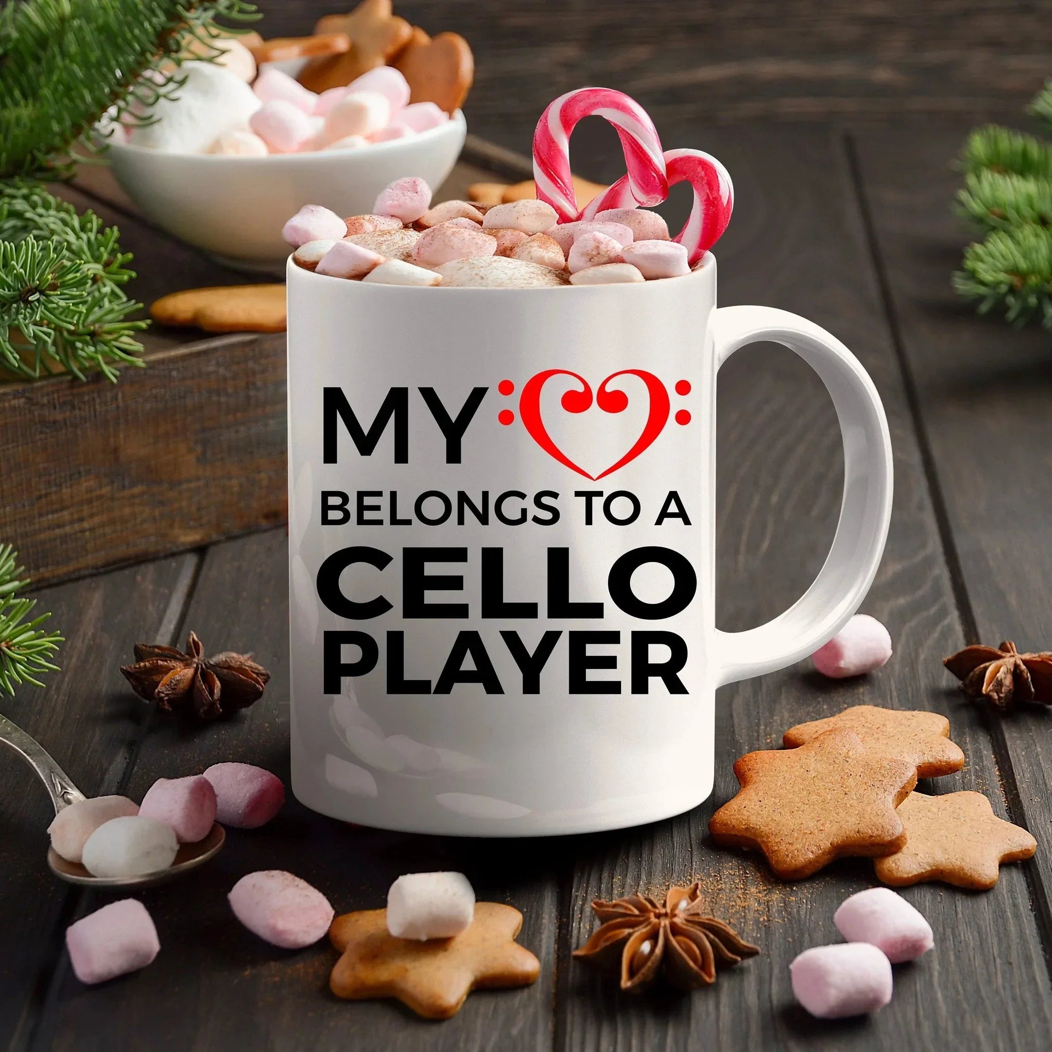 Cello Player Mug - My Heart Belongs To A Cello Player