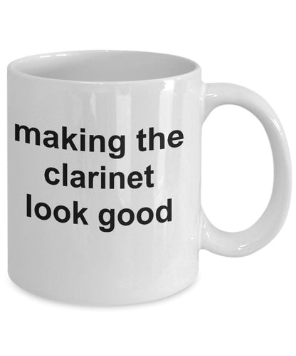 Clarinet Player Mug  - Making the Clarinet Look Good - Mallard Moon Gift Shop
