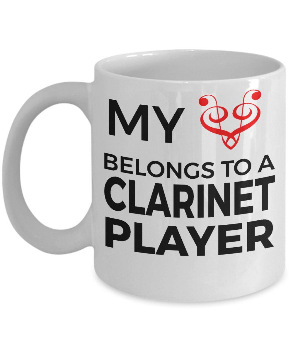 Clarinet Player Mug - My Heart Belongs To A Clarinet Player - Mallard Moon Gift Shop