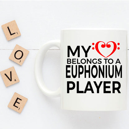 Euphonium Player Romantic Mug - My Heart Belongs to a Euphonium Player - Mallard Moon Gift Shop