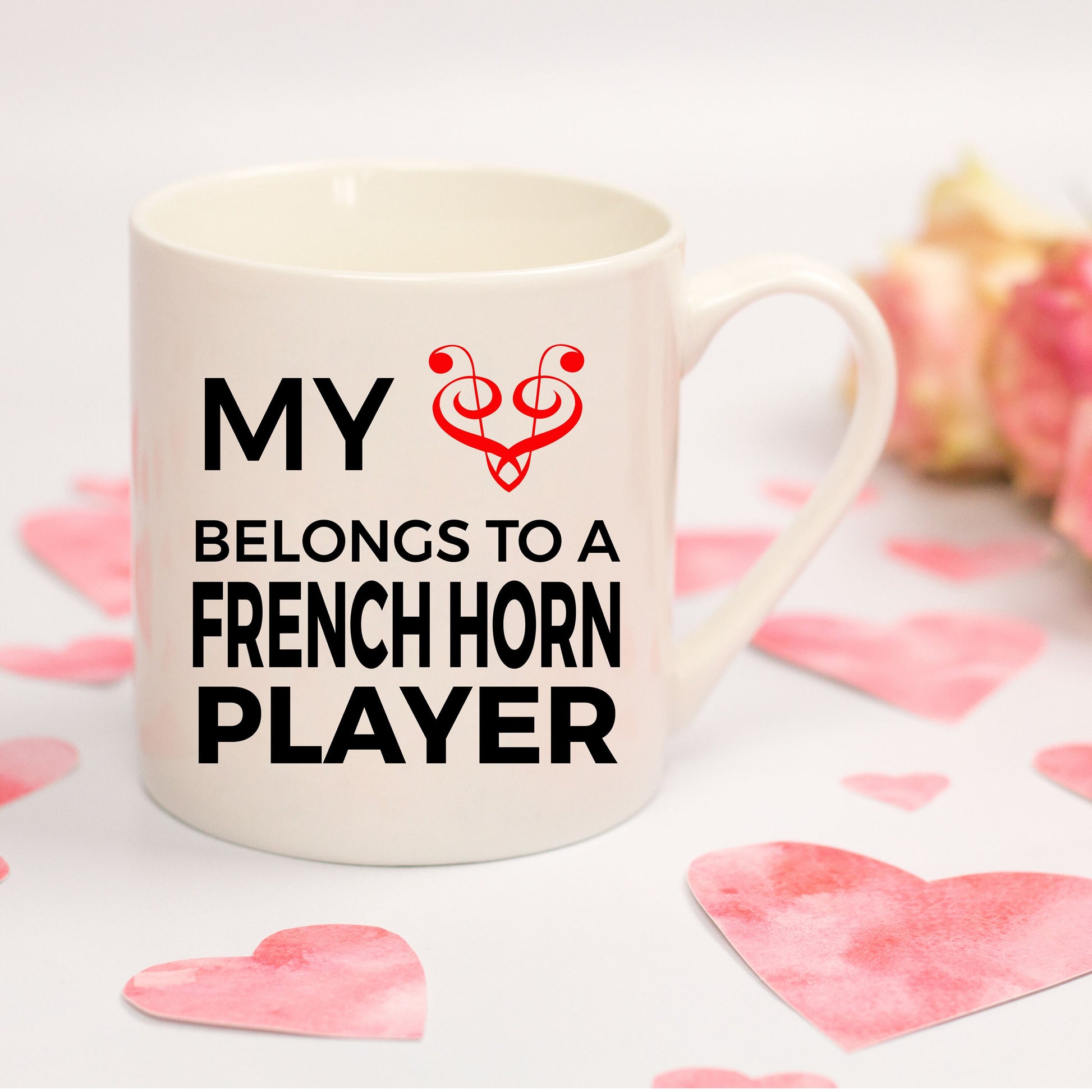 French Horn Player Mug - My Heart Belongs To A French Horn Player - Mallard Moon Gift Shop