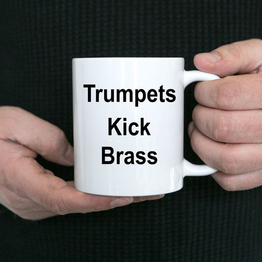 Funny Trumpet Music Mug - Trumpets Kick Brass - Mallard Moon Gift Shop