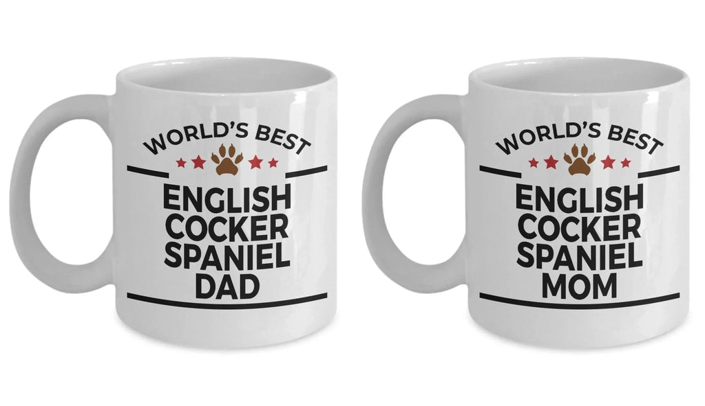 English Cocker Spaniel Dad and Mom Couples Mug - Set of 2 - His and Hers