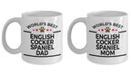 English Cocker Spaniel Dad and Mom Couples Mug - Set of 2 - His and Hers