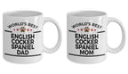 English Cocker Spaniel Dad and Mom Couples Mug - Set of 2 - His and Hers