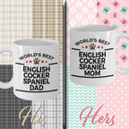 English Cocker Spaniel Dad and Mom Couples Mug - Set of 2 - His and Hers