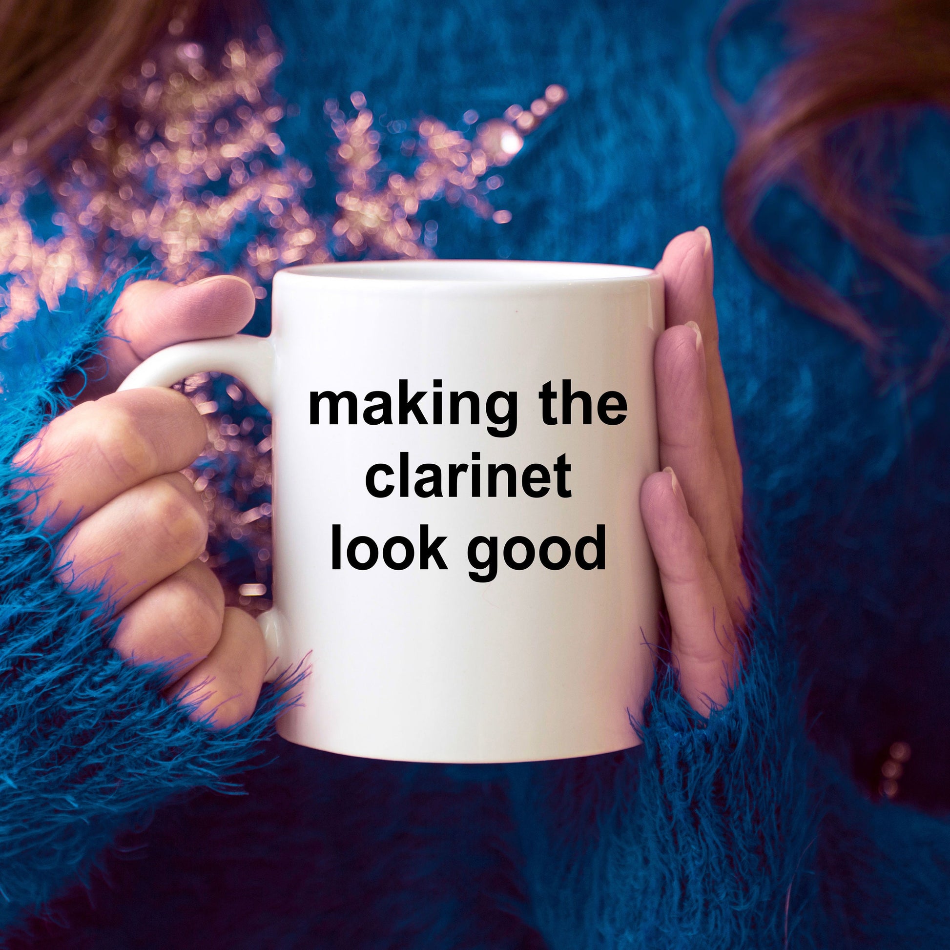 Clarinet Player Mug  - Making the Clarinet Look Good - Mallard Moon Gift Shop