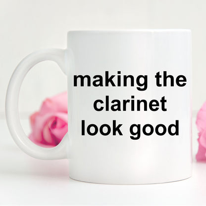Clarinet Player Mug  - Making the Clarinet Look Good - Mallard Moon Gift Shop