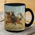 Frontier Trooper - My Bunkie Western Art Black Ceramic 15 oz Mug