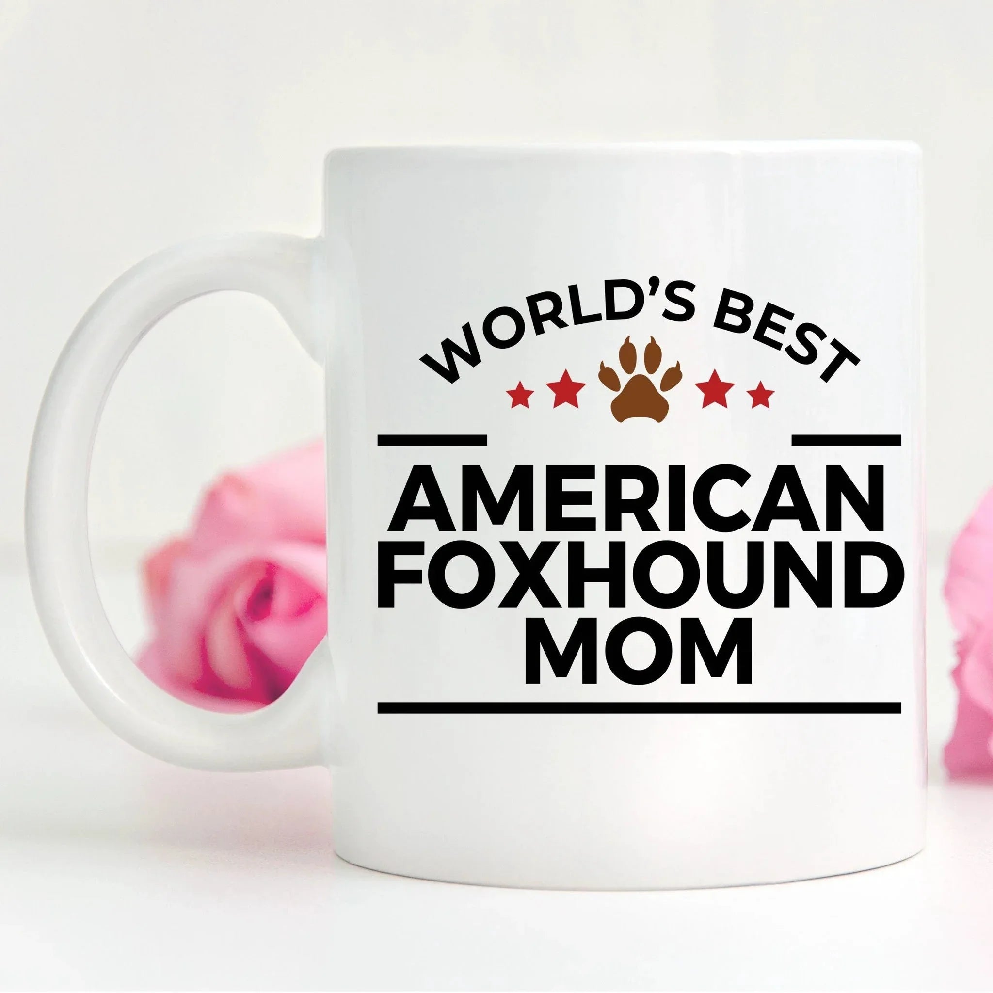 World’s Best American Foxhound Dog Mom Ceramic Coffee Mug – Funny Pet Lover Gift for American Foxhound Owners
