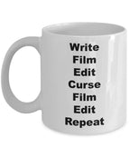 Film Writer Editor Produce funny ceramic coffee mug